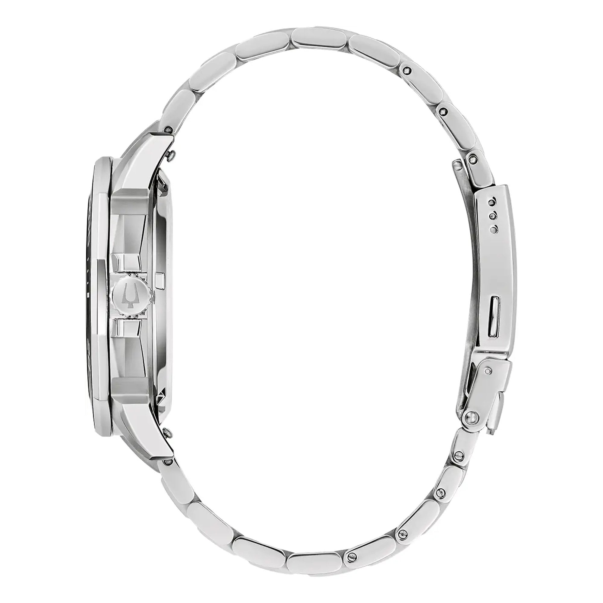 Bulova Gents Marine Star Precisionist Black Dial on Stainless Steel Bracelet