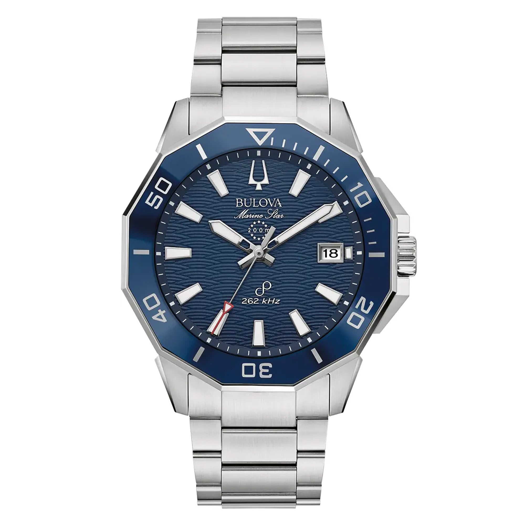Bulova Gents Marine Star Precisionist Blue Dial on Stainless Steel Bracelet