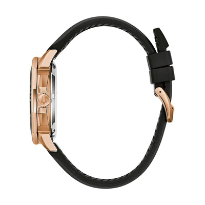 Bulova Gents Marine Star Precisionist Rose Gold Brown Dial on Black Rubber Strap