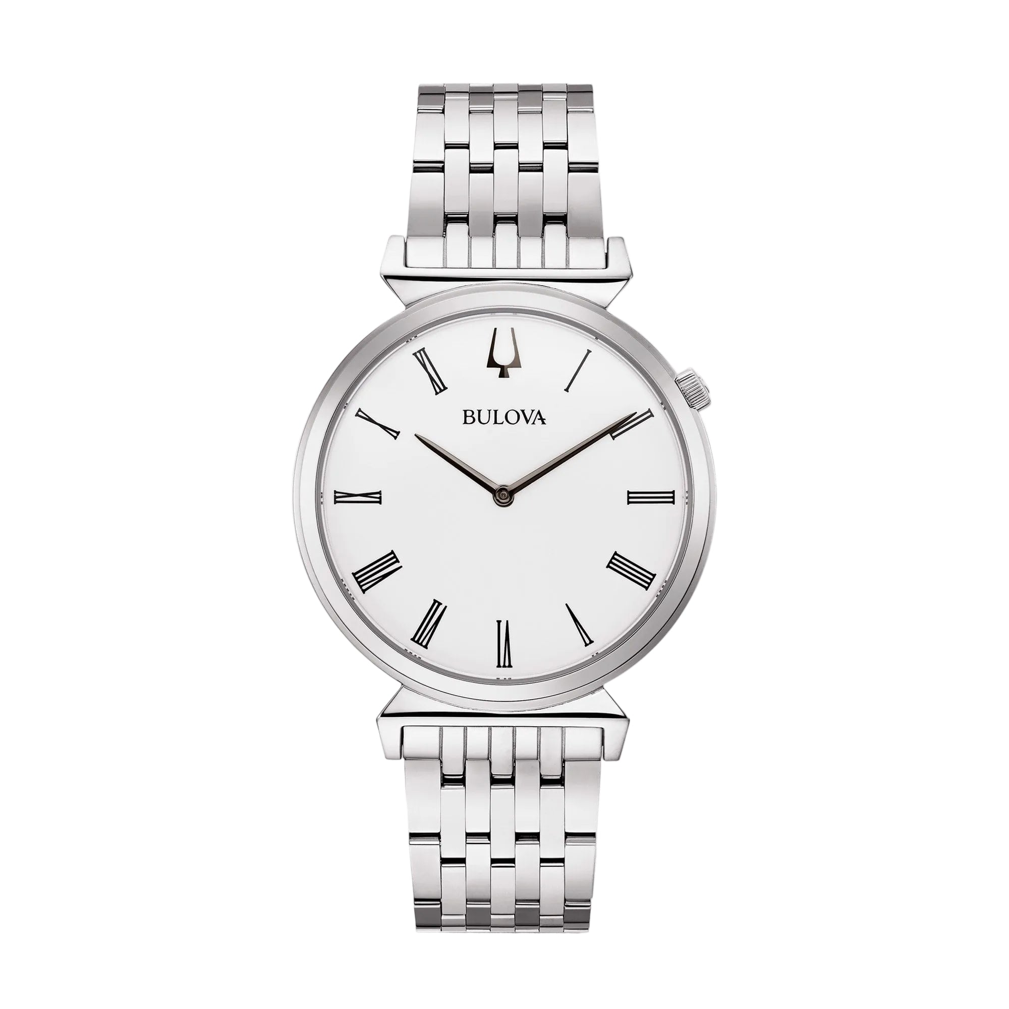 Bulova Gents Regatta Classic White Watch in Stainless Steel