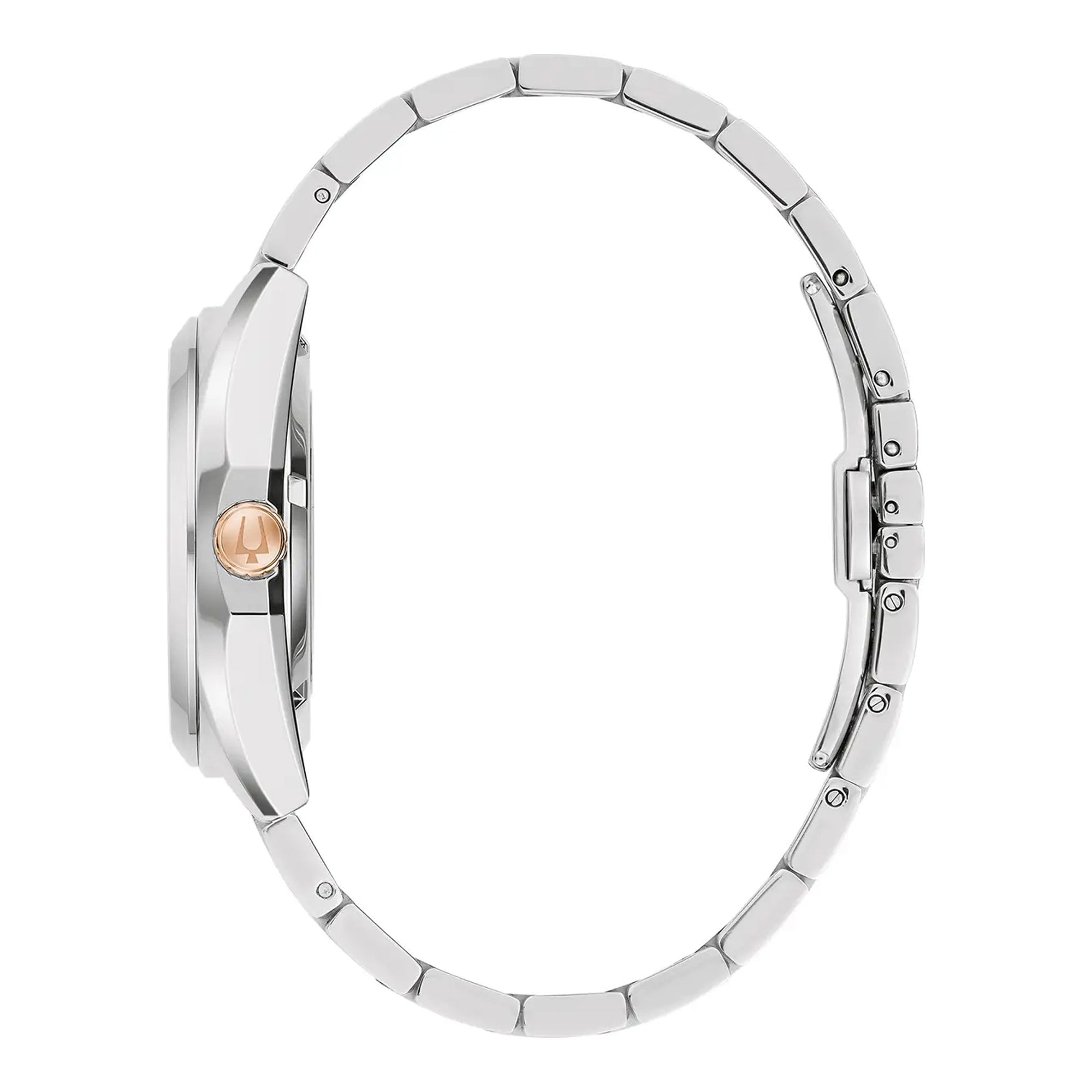 Bulova Gents Surveyor Automatic Red Twin Eye Dial on Stainless Steel Bracelet