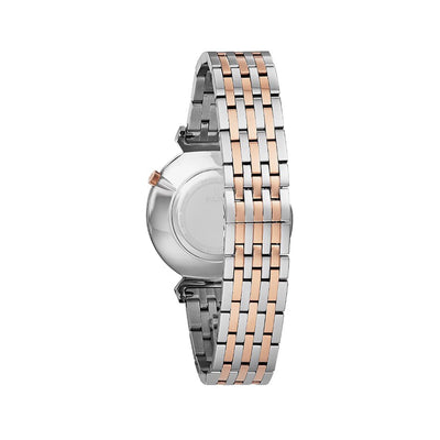 Bulova Gents Two Tone Regatta Classic Watch with Simple Black Dial