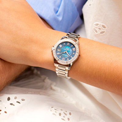 Bulova Ladies 32mm Marine Star Watch With Diamond Set Dial