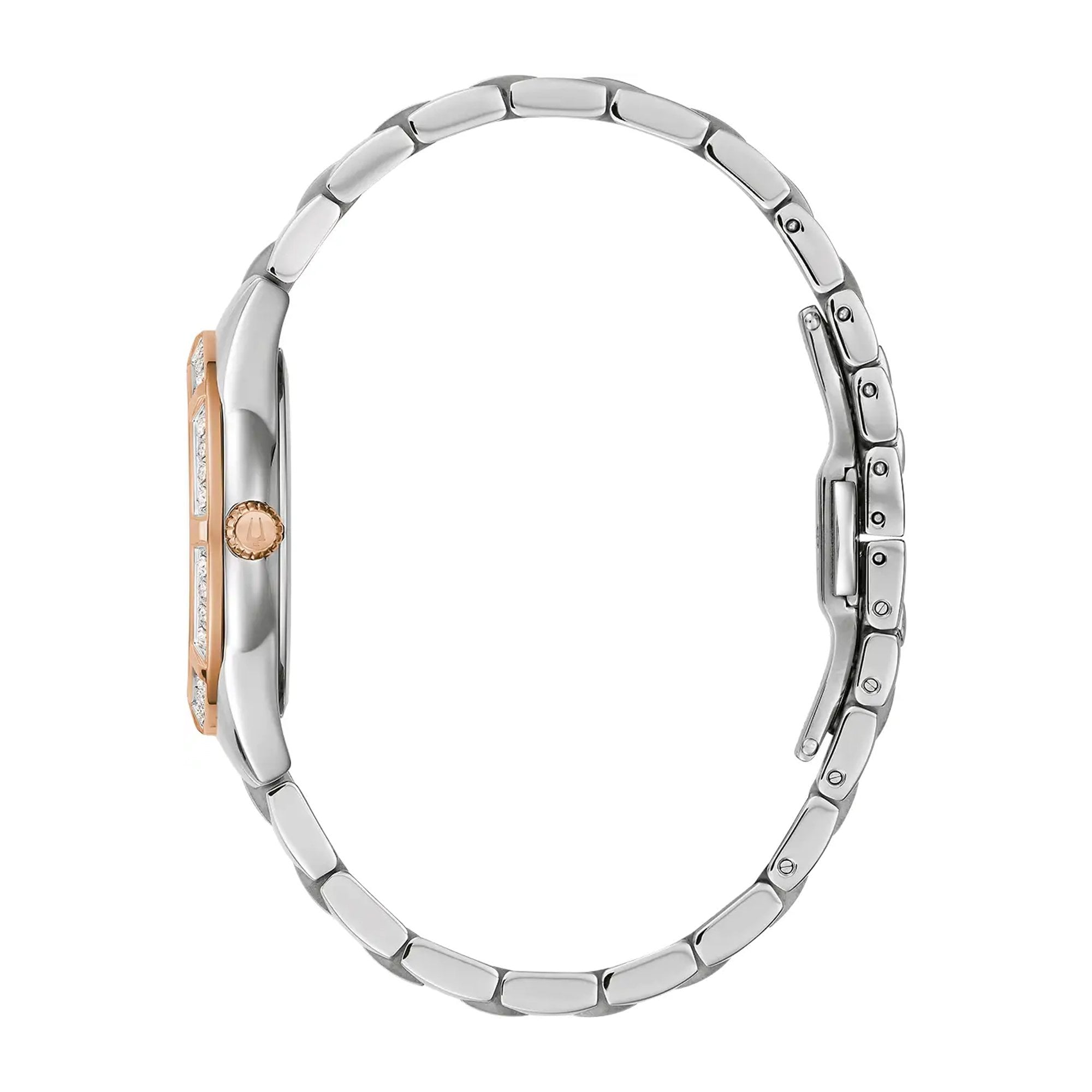 Bulova Ladies Diamond & Mother Of Pearl Dial on Two Tone Bracelet