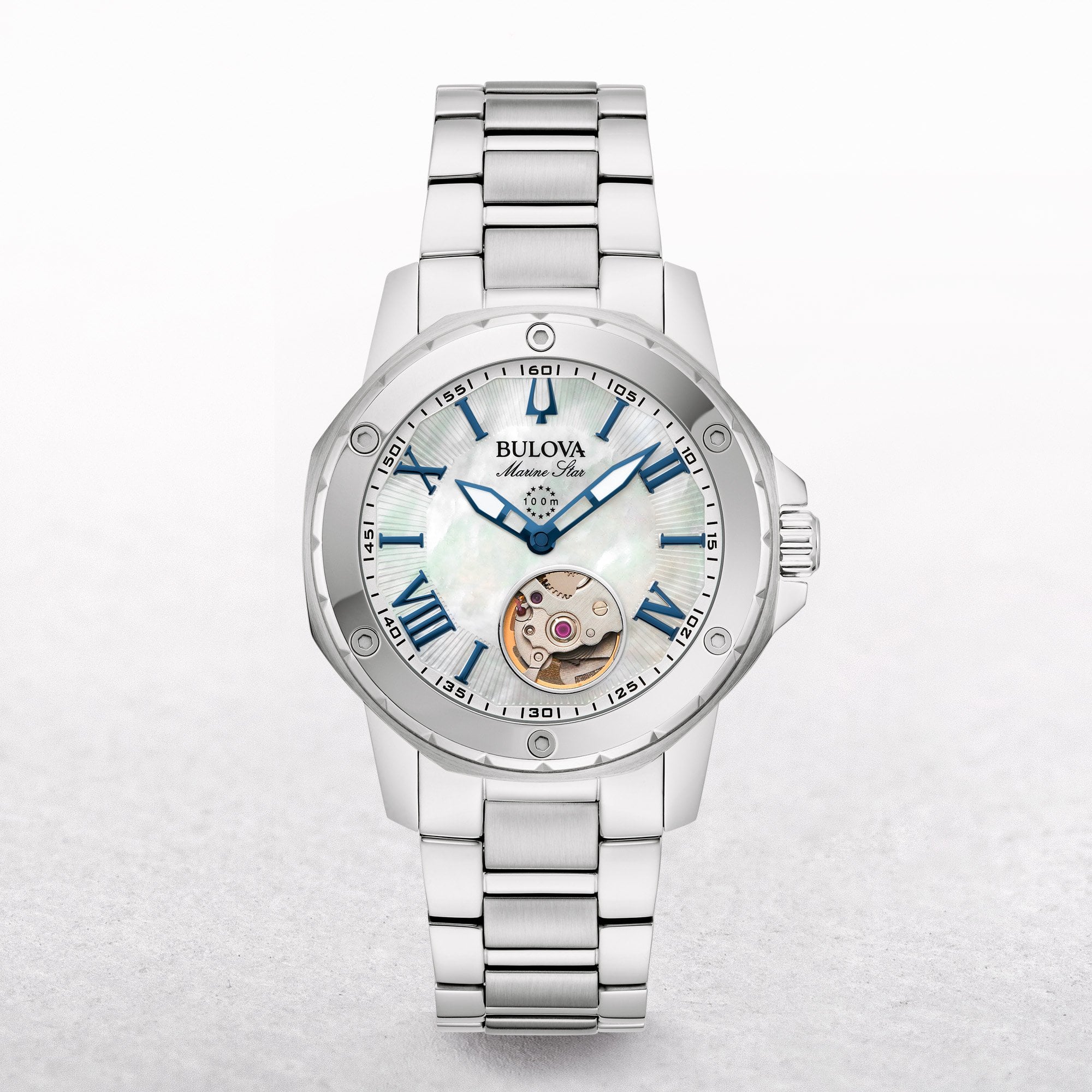 Bulova Ladies Marine Star Automatic Stainless Steel Bracelet Watch