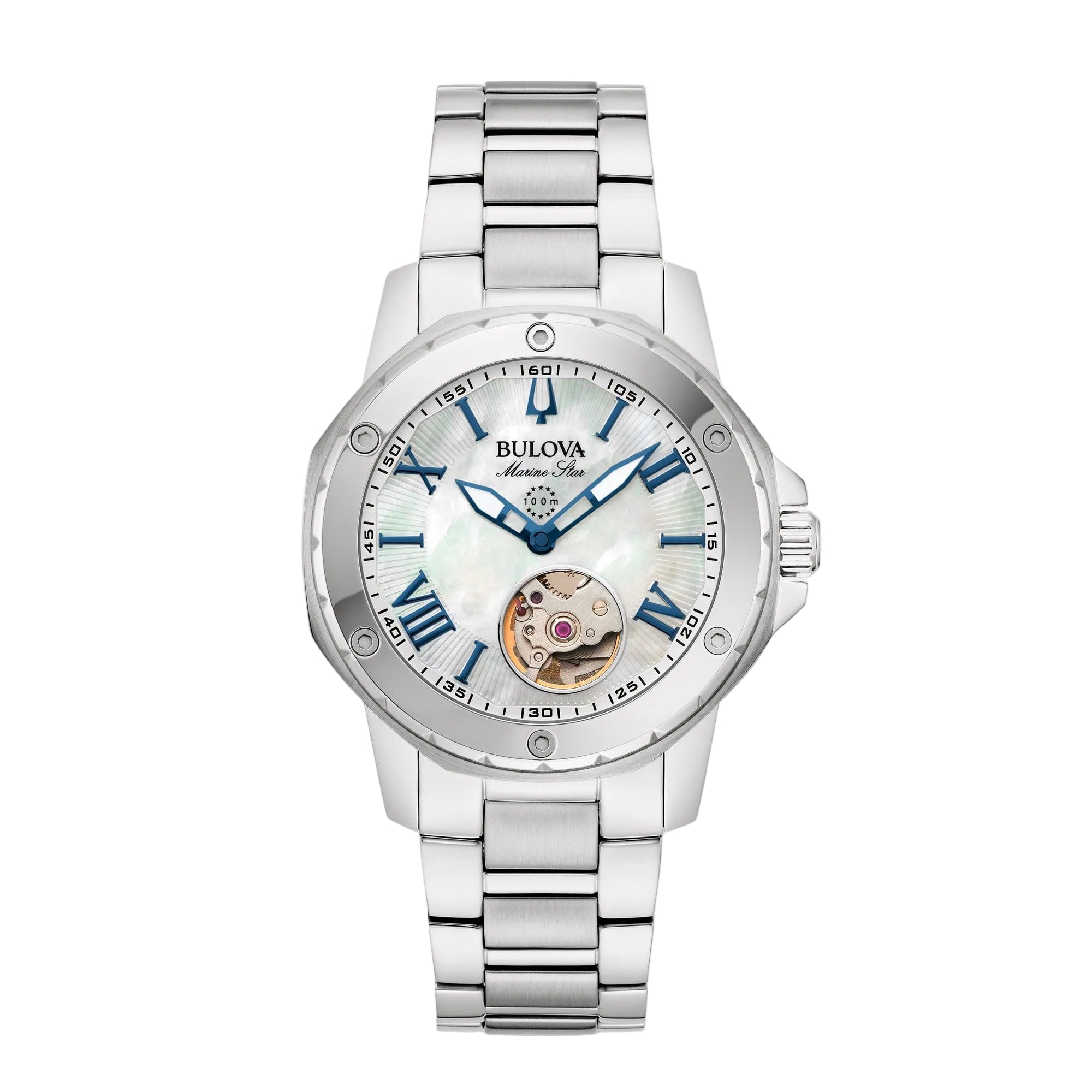 Bulova Ladies Marine Star Automatic Stainless Steel Bracelet Watch