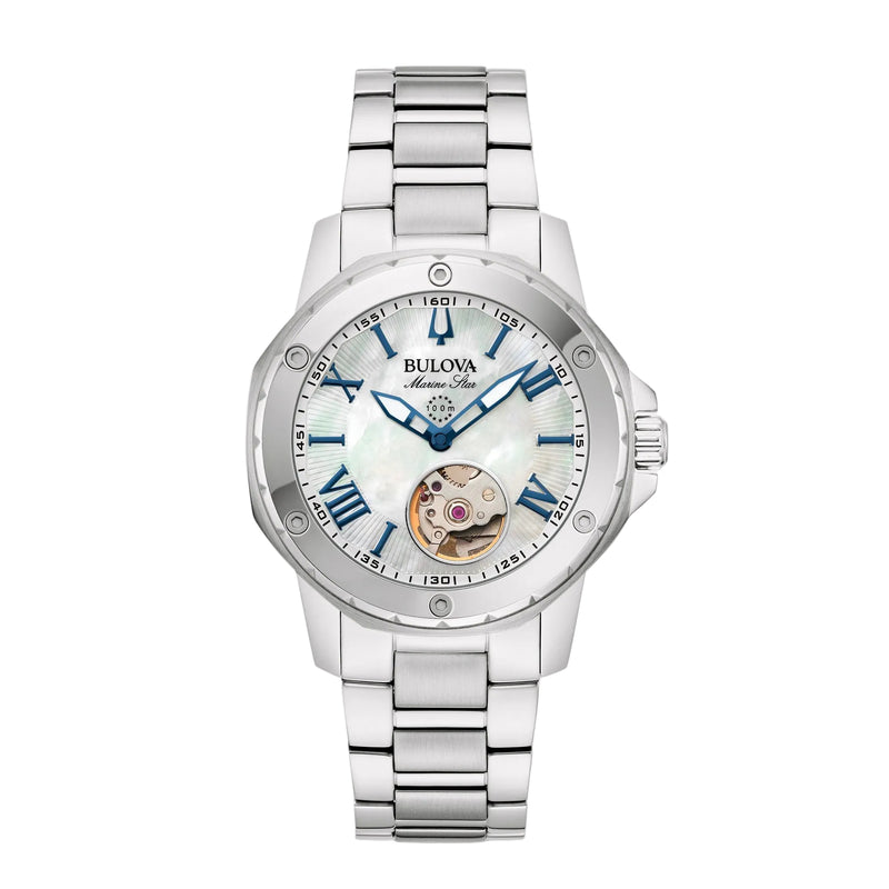 Bulova Ladies Marine Star Automatic Stainless Steel Bracelet Watch