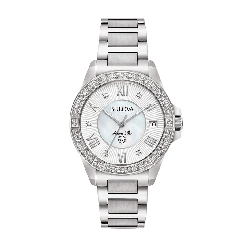 Bulova Ladies Marine Star Diamond Set Watch with Mother of Pearl Dial