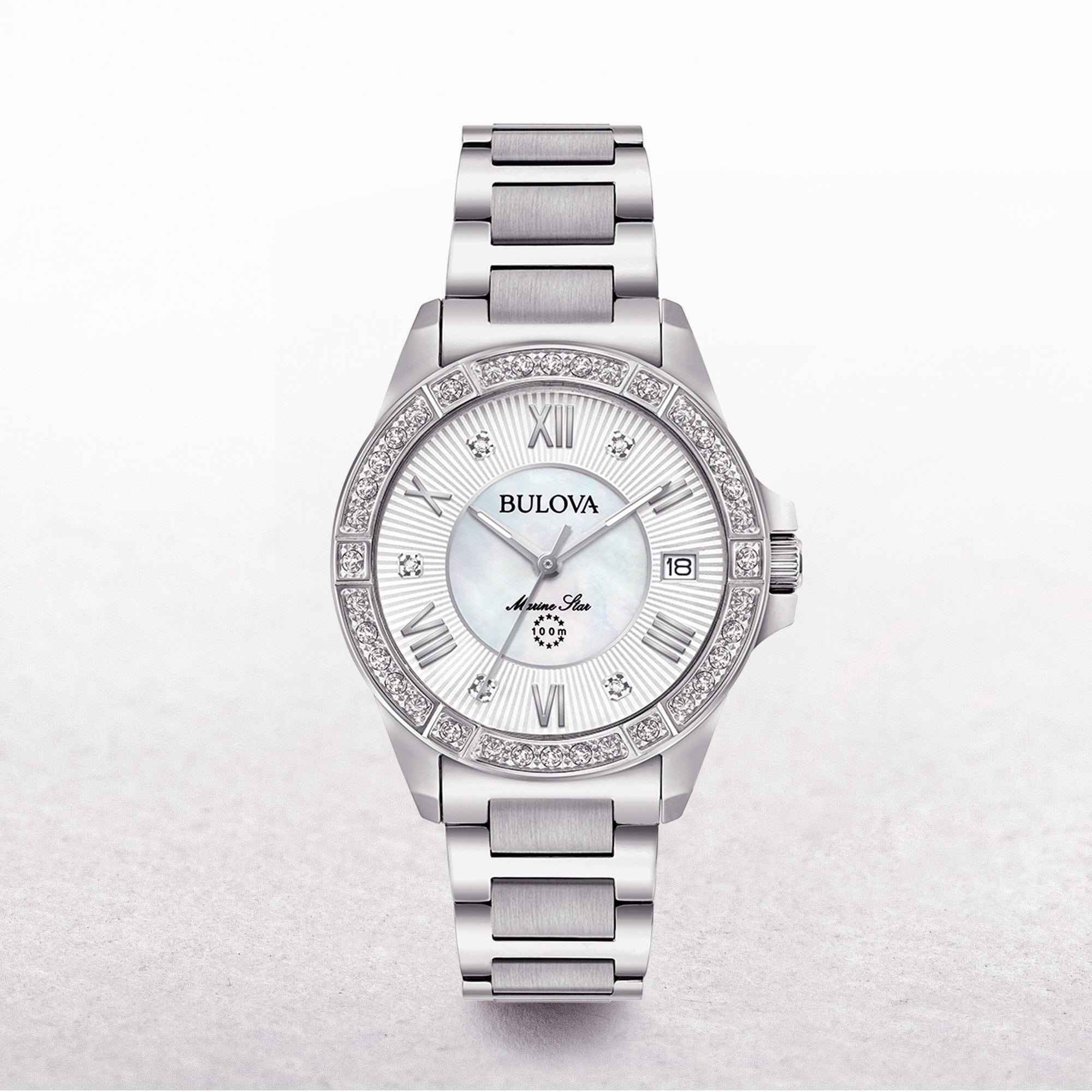 Bulova Ladies Marine Watch with MOP Dial and 29 Diamonds