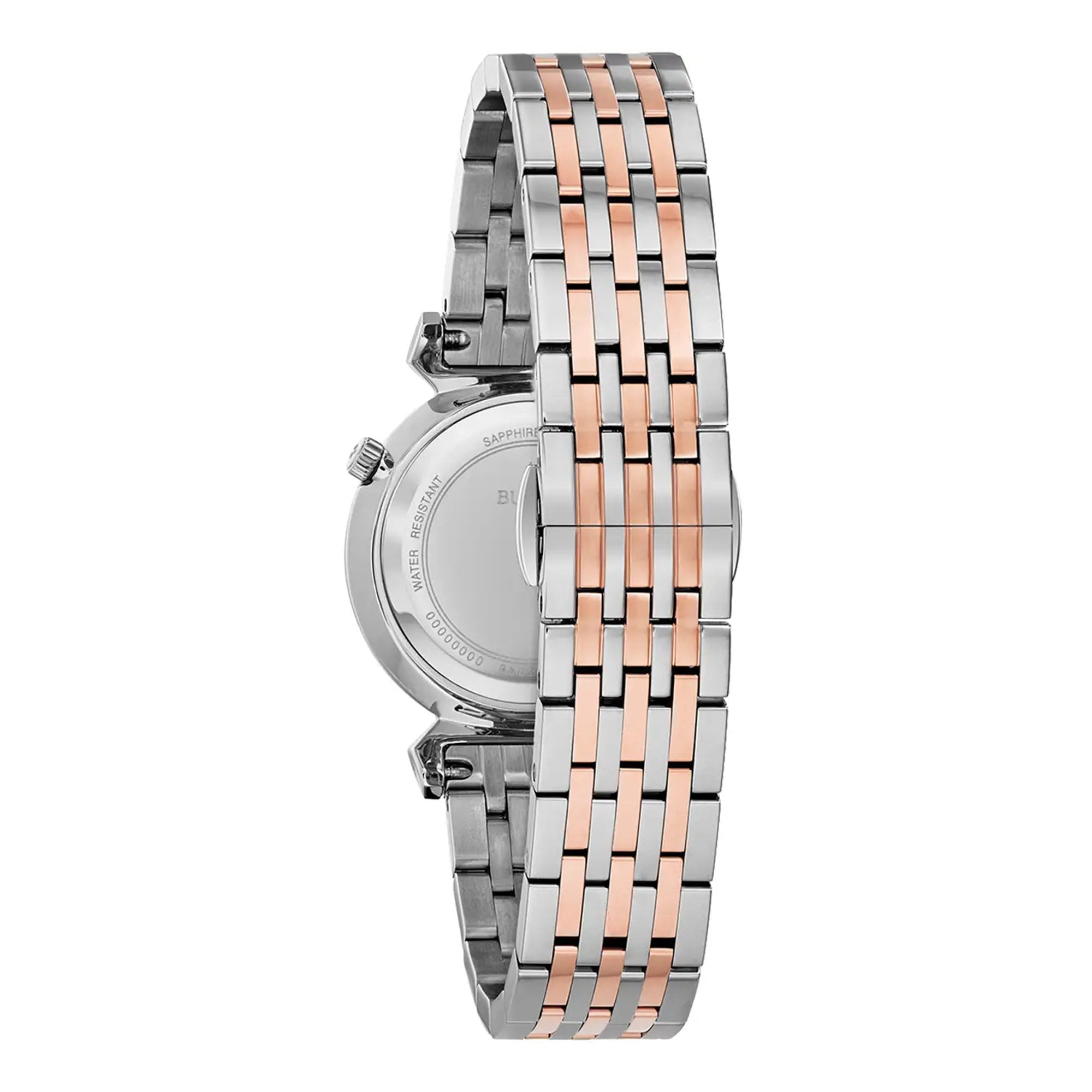Bulova Ladies Regatta Two Tone Mother Of Pearl & Diamond Dial on Stainless Steel Bracelet