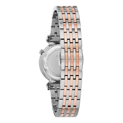 Bulova Ladies Regatta Two Tone Mother Of Pearl & Diamond Dial on Stainless Steel Bracelet
