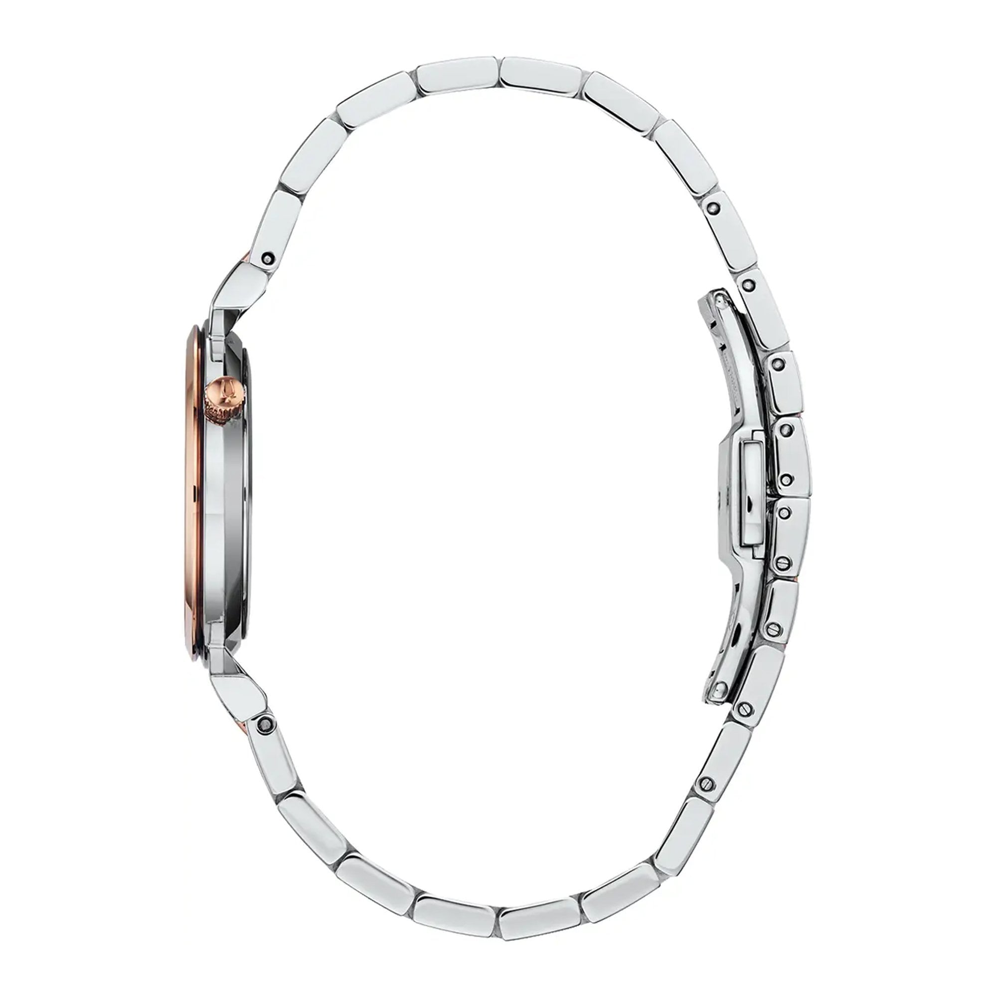 Bulova Ladies Regatta Two Tone Mother Of Pearl & Diamond Dial on Stainless Steel Bracelet