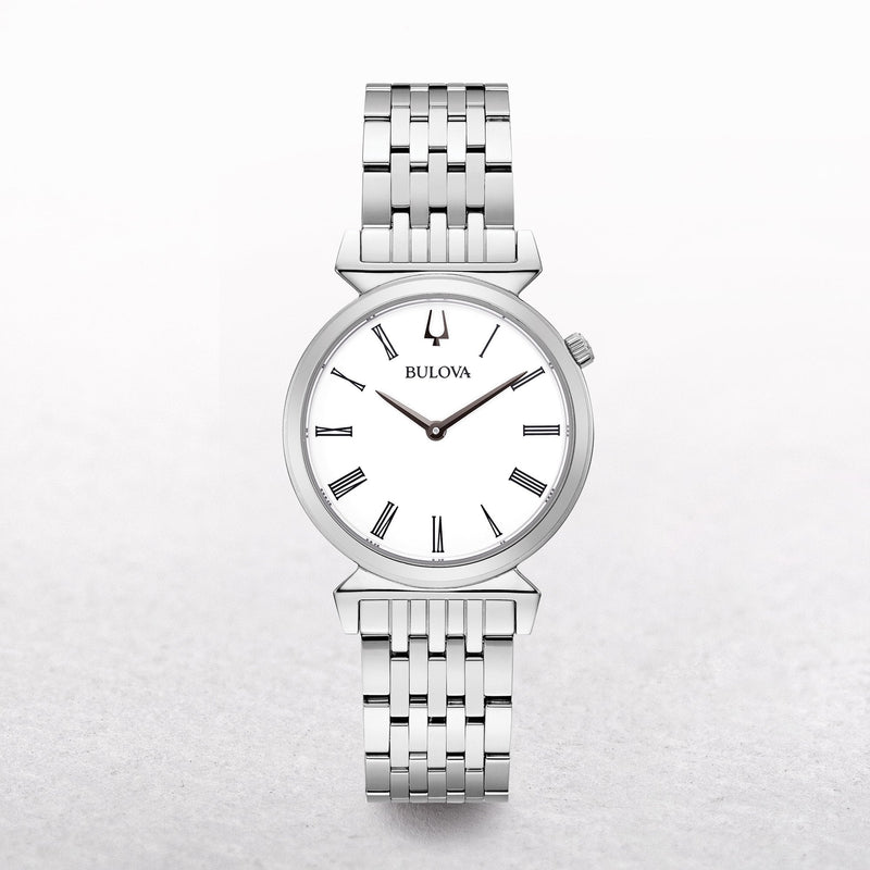 Bulova Ladies Regatta Watch with White Dial on a Stainless Steel Strap