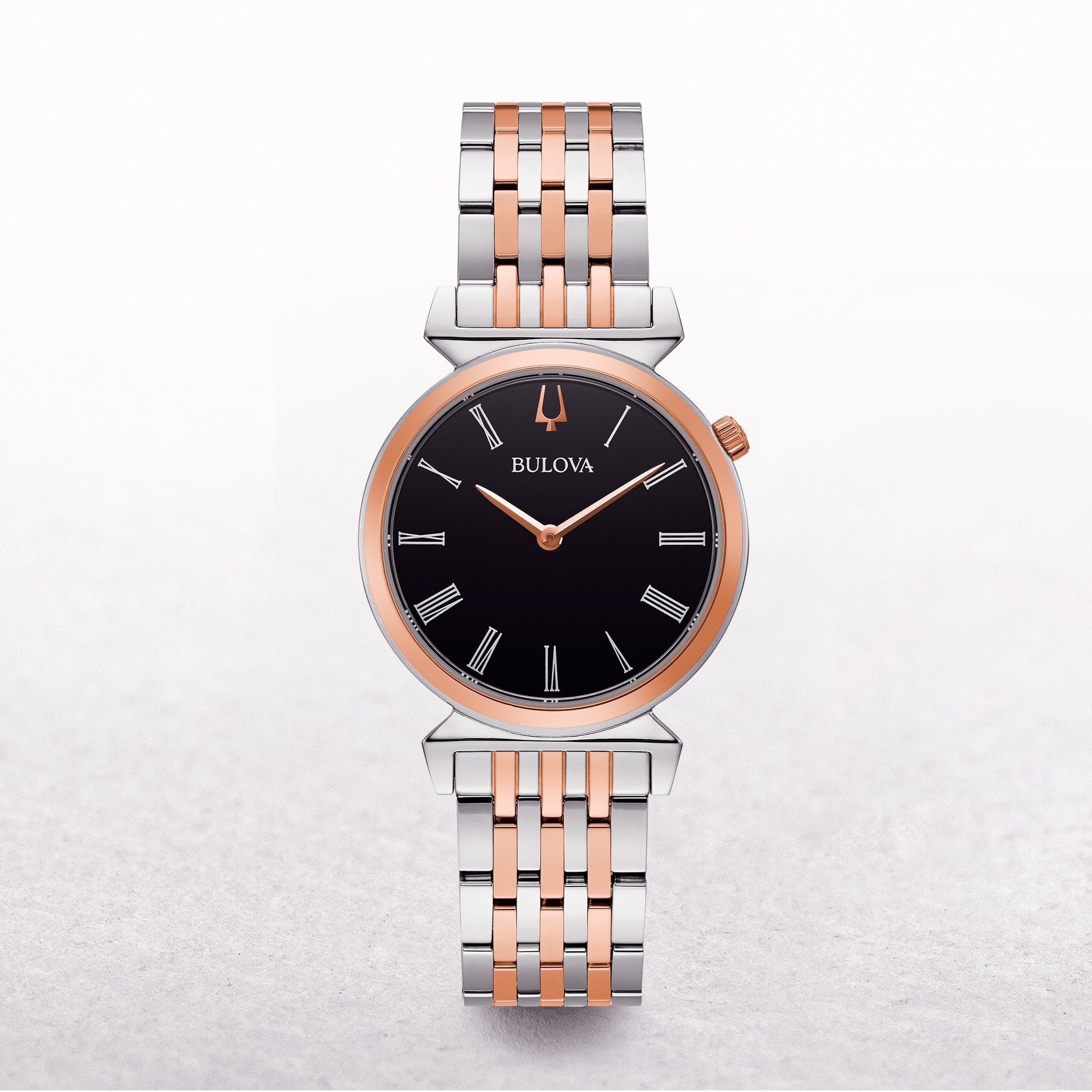 Bulova Ladies Regatta with Black Dial on a Two Tone Stainless Steel strap