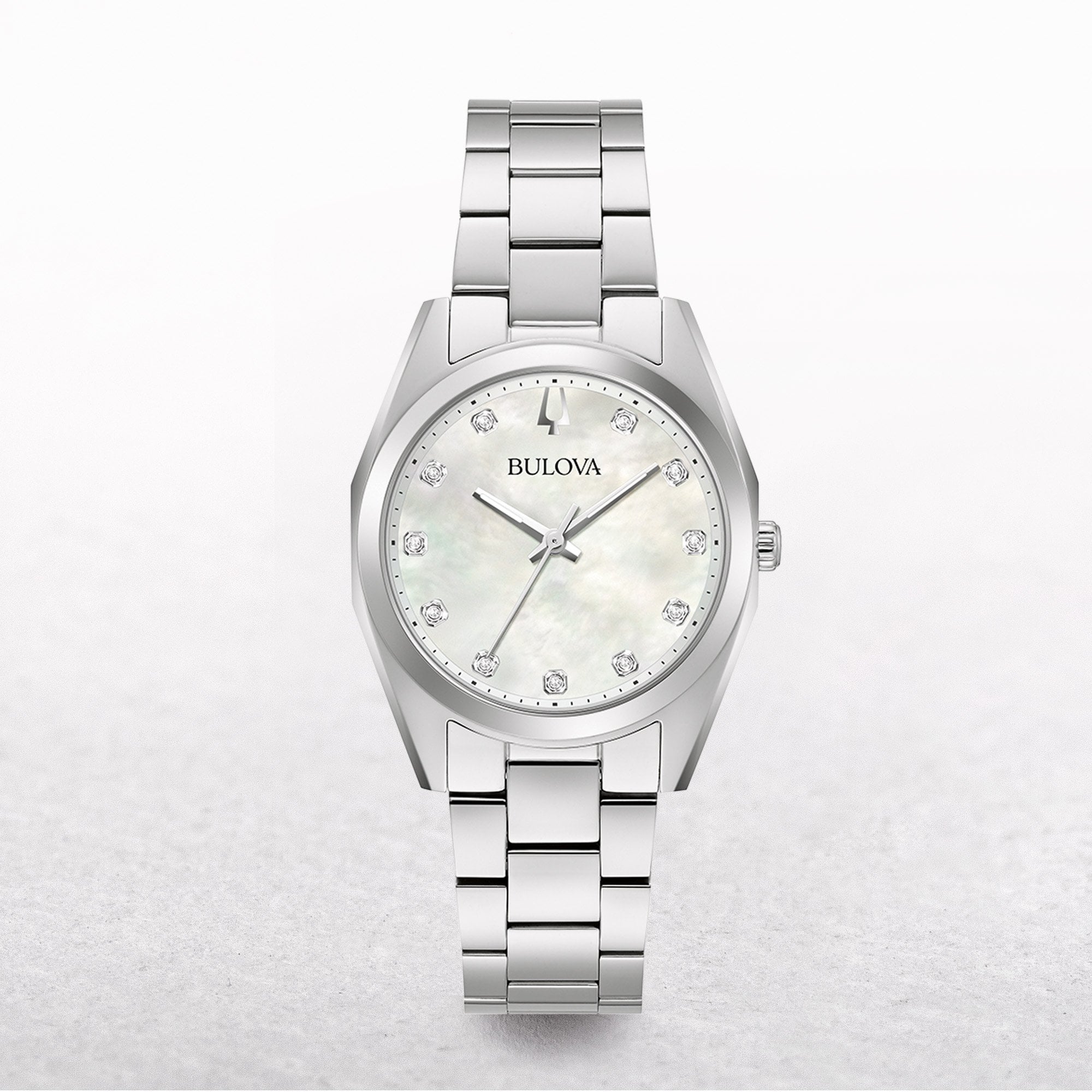 Bulova Ladies Surveyor Watch with MOP Dial and 11 Diamonds