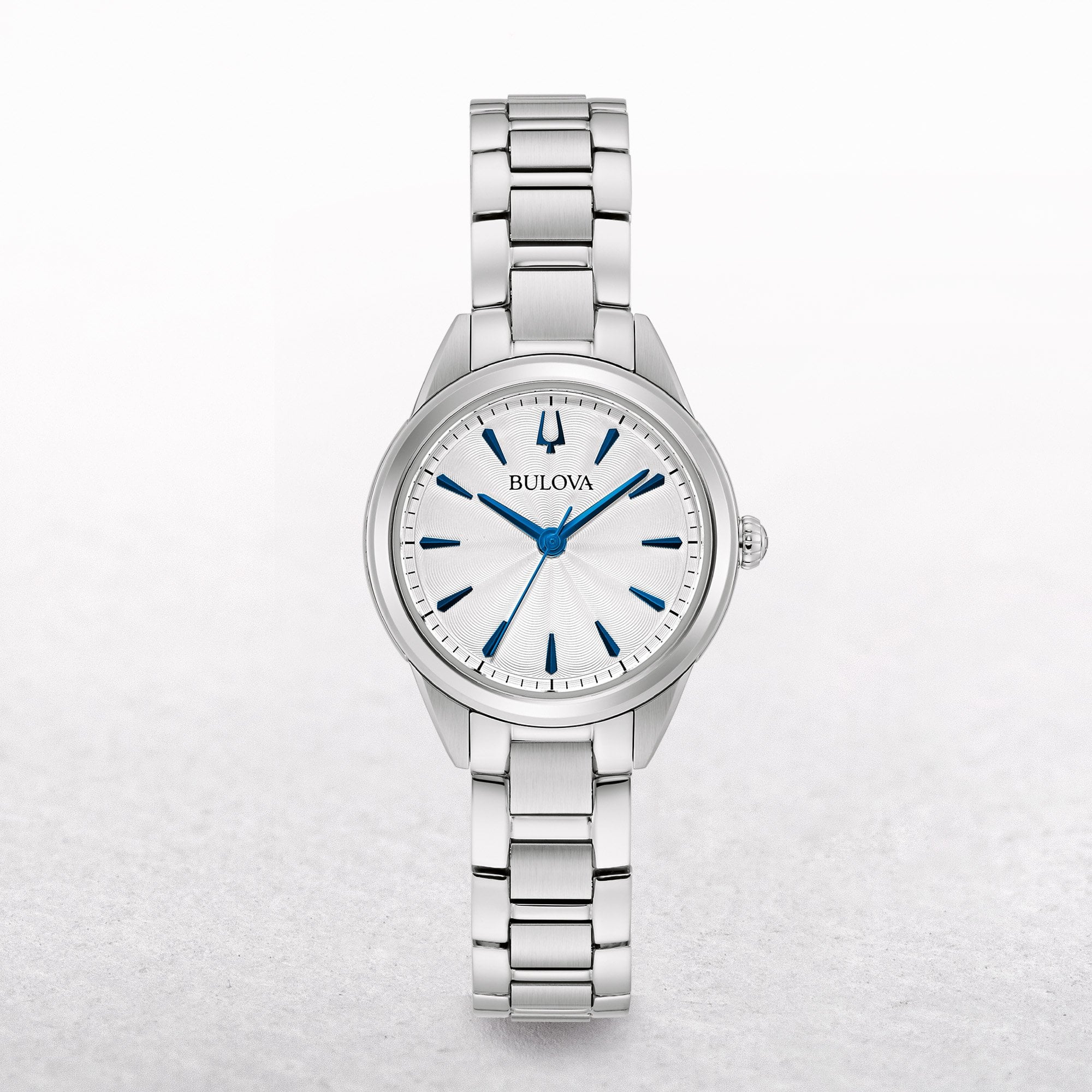 Bulova Ladies Sutton Petite Watch with White Dial on a Stainless Steel Strap
