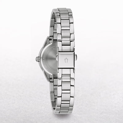 Bulova Ladies Sutton Petite Watch with White Dial on a Stainless Steel Strap