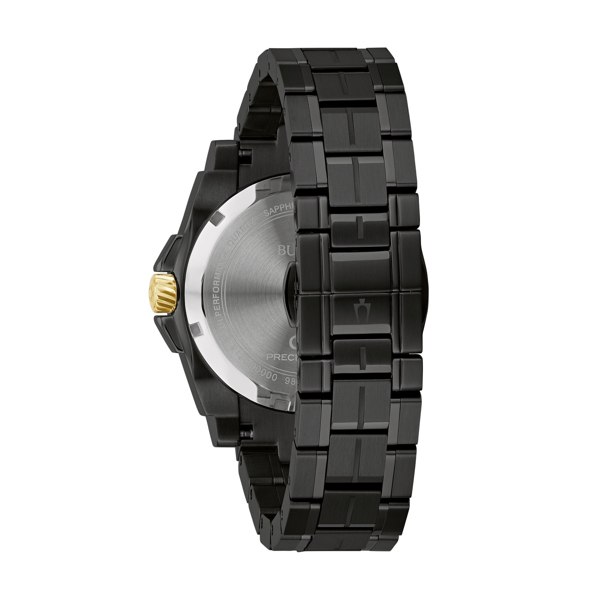 Bulova Marine Star Gents Diamond Black Dial on Stainless Steel Bracelet