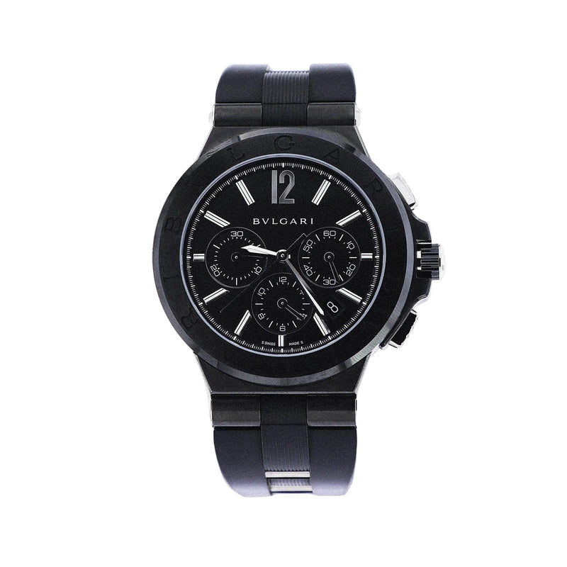 Bvlgari Ceramic Stainless Steel & Rubber Automatic Chronograph Diagono Watch 42mm