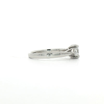 C0.75ct S0.38ct F vs1 Princess & Round Natural Diamond Three Stone Ring Set In 18ct White Gold