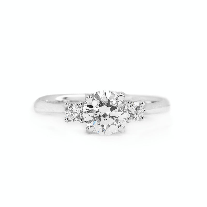 C0.80ct S0.12ct D si1 Brilliant Cut Natural Diamond Solitaire With Side Diamonds In 18ct White Gold