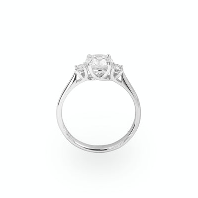 C0.80ct S0.12ct D si1 Brilliant Cut Natural Diamond Solitaire With Side Diamonds In 18ct White Gold