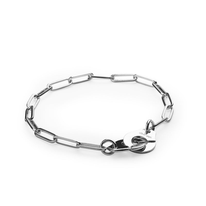 Cartier Dinh Van Paper Link & Cuff Style Bracelet Weighing 8g in 18ct White Gold