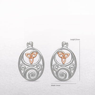 Celtic Trinity Knot Sterling Silver & Rose Gold House of Lor Earrings