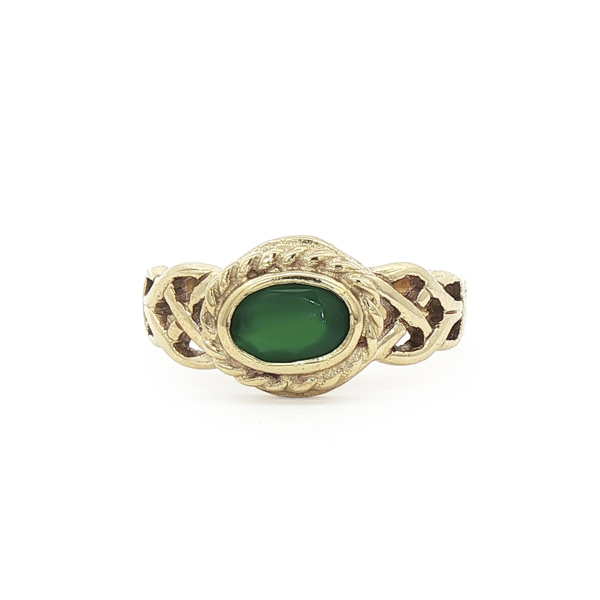 Celtic Twist Ring Set with 6 1.2mm Cubic Zirconia Stones Weighing 1.9 Grams in 10ct Yellow Gold