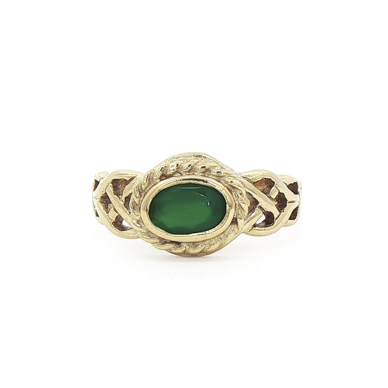 Celtic Twist Ring Set with 6 1.2mm Cubic Zirconia Stones Weighing 1.9 Grams in 10ct Yellow Gold