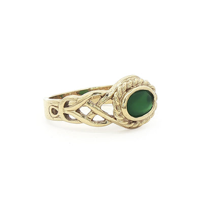 Celtic Twist Ring Set with 6 1.2mm Cubic Zirconia Stones Weighing 1.9 Grams in 10ct Yellow Gold