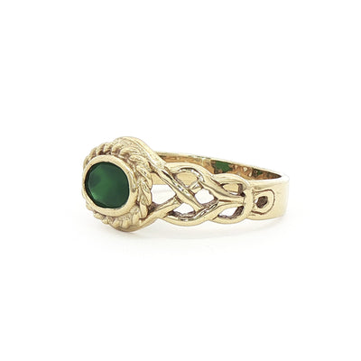 Celtic Twist Ring Set with 6 1.2mm Cubic Zirconia Stones Weighing 1.9 Grams in 10ct Yellow Gold