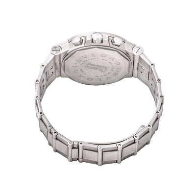 Certified Gents Bvlgari Watch with White Dial in Stainless Steel