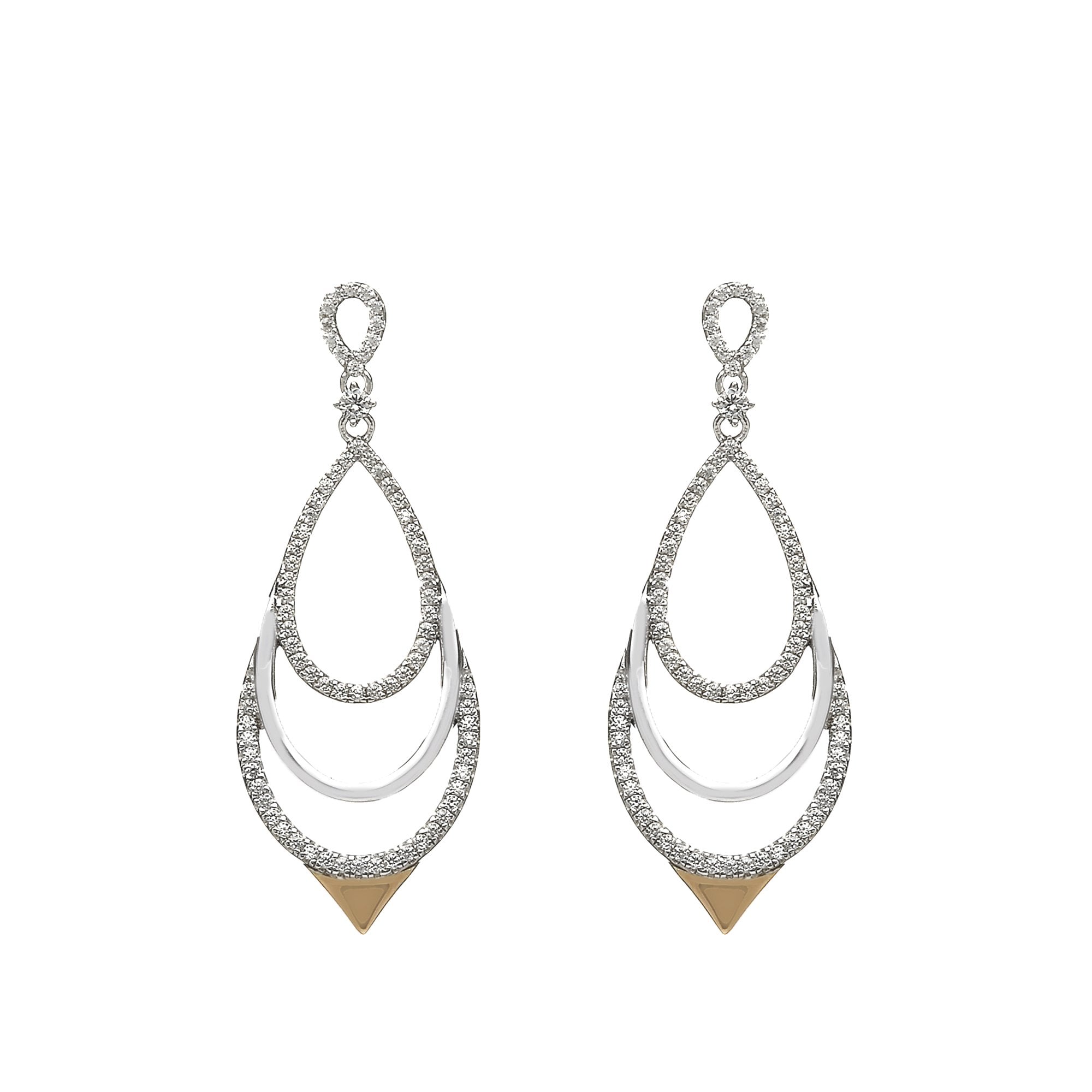 Chandelier Drop Irish Rose Gold & Sterling Silver House of Lor Earrings