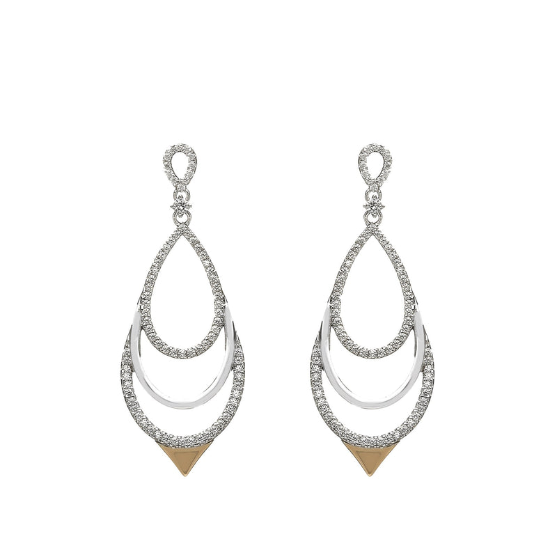 Chandelier Drop Irish Rose Gold & Sterling Silver House of Lor Earrings
