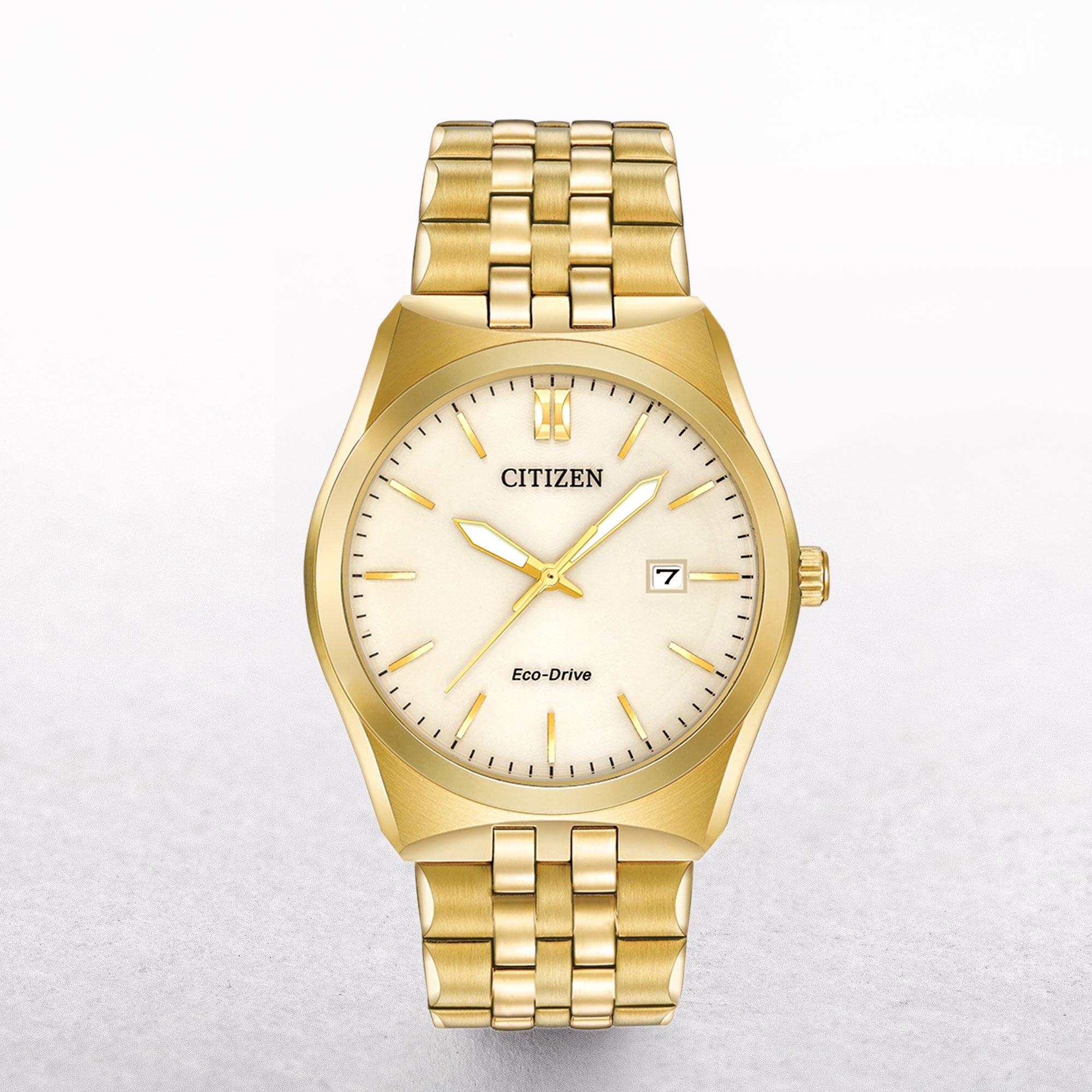 Citizen Gents Eco-Drive Corso Gold Plated with Champagne Dial and Date