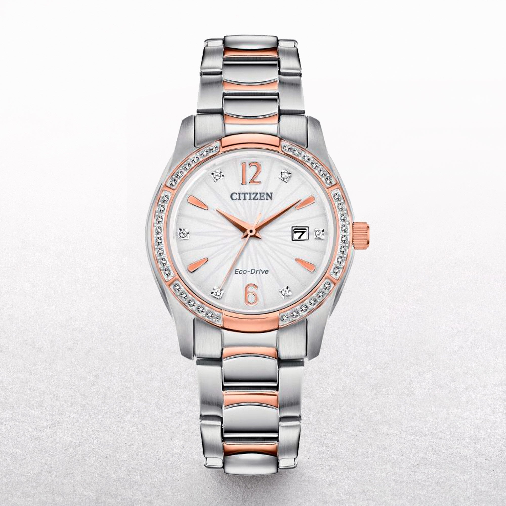 Citizen Ladies Silhouette Crystal Eco-Drive Watch with Two Tone Finish