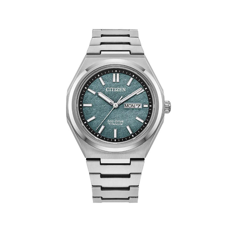 Citizen Zenshin Gents Super Titanium Day-Date/Green Dial Watch