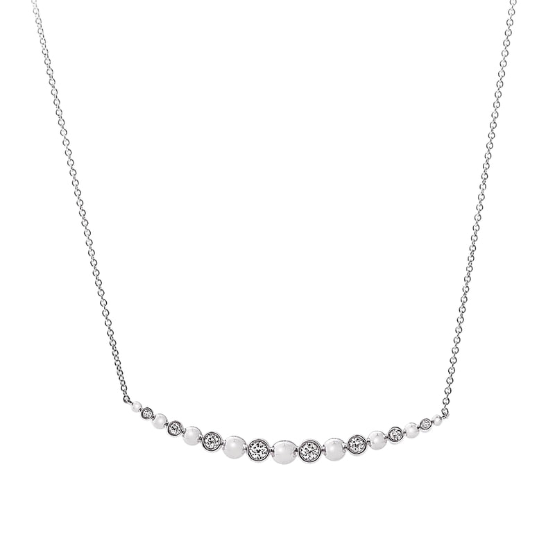 Crescent Shape Bezel 0.18ct Natural Diamond Gold Pendant