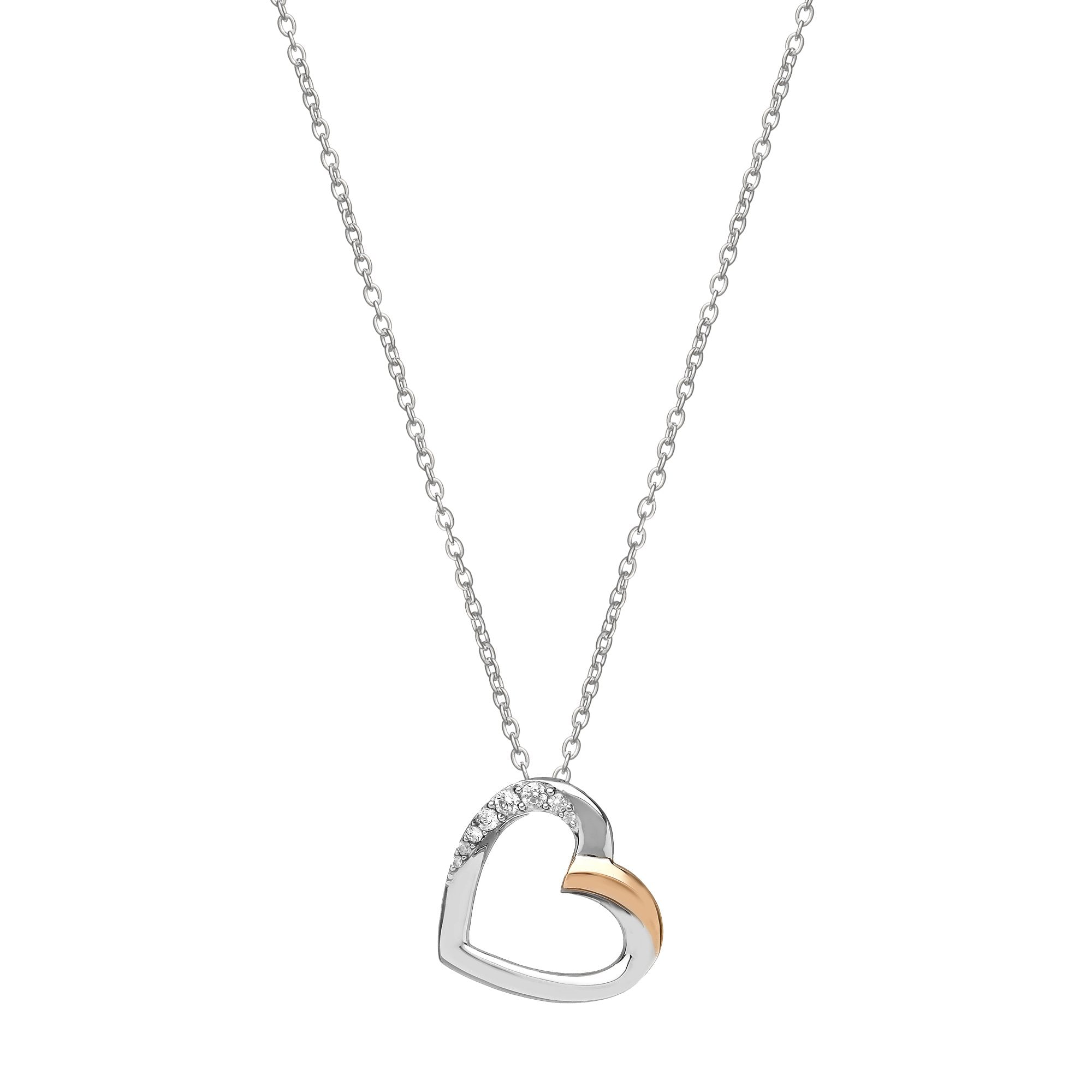 Cubic Zirconia & Irish Rose Gold Heart Slider House of Lor Pendant