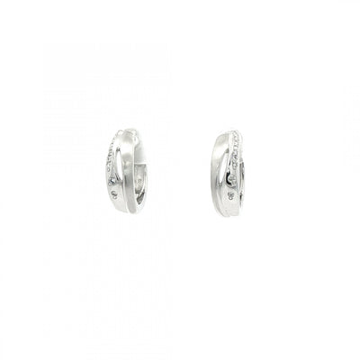 Ladies Medium Natural Diamond Set Hoops in 9ct White Gold
