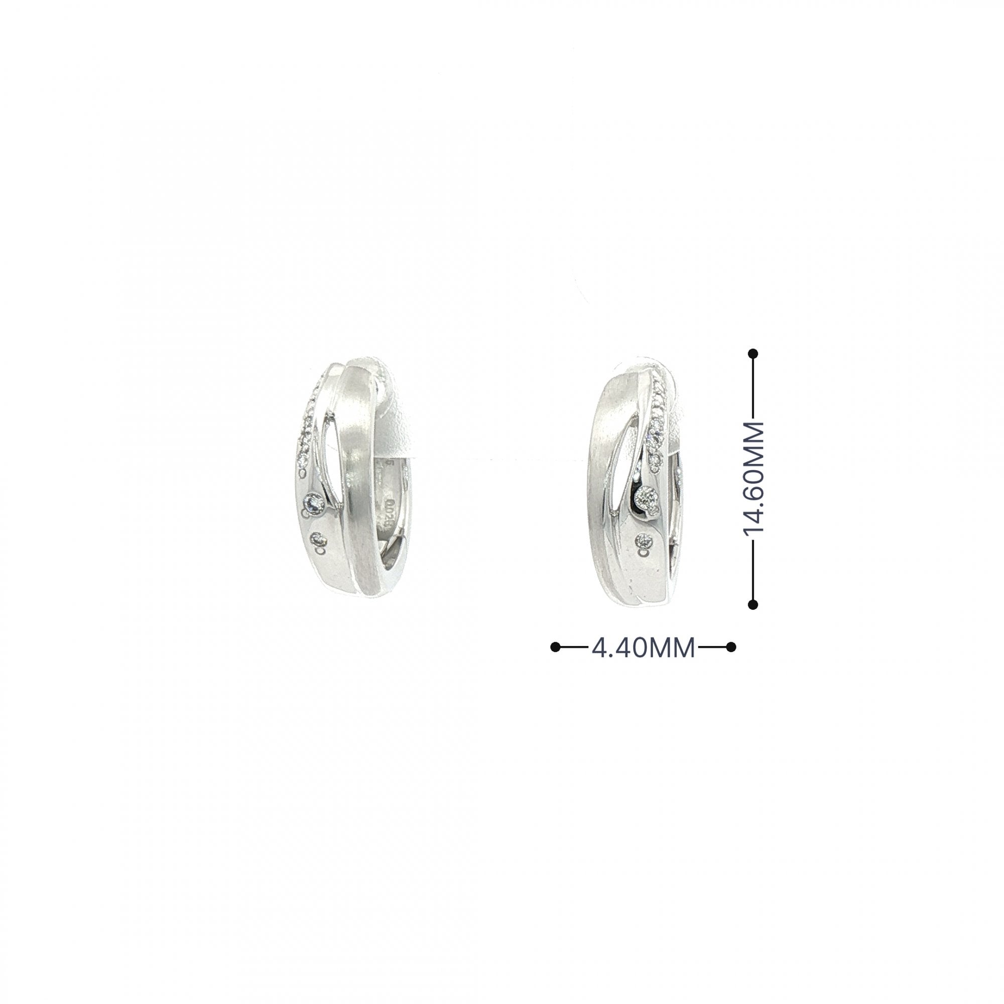 Cuff Style Diamond Set Earrings in 18ct White Gold