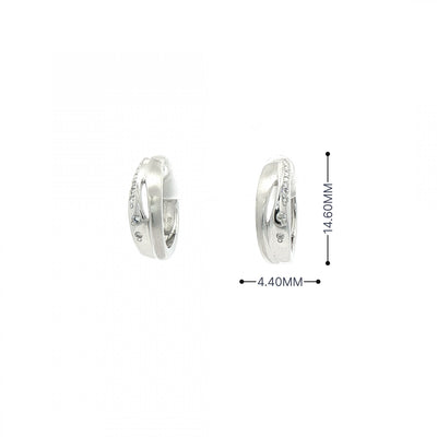 Cuff Style Diamond Set Earrings in 18ct White Gold
