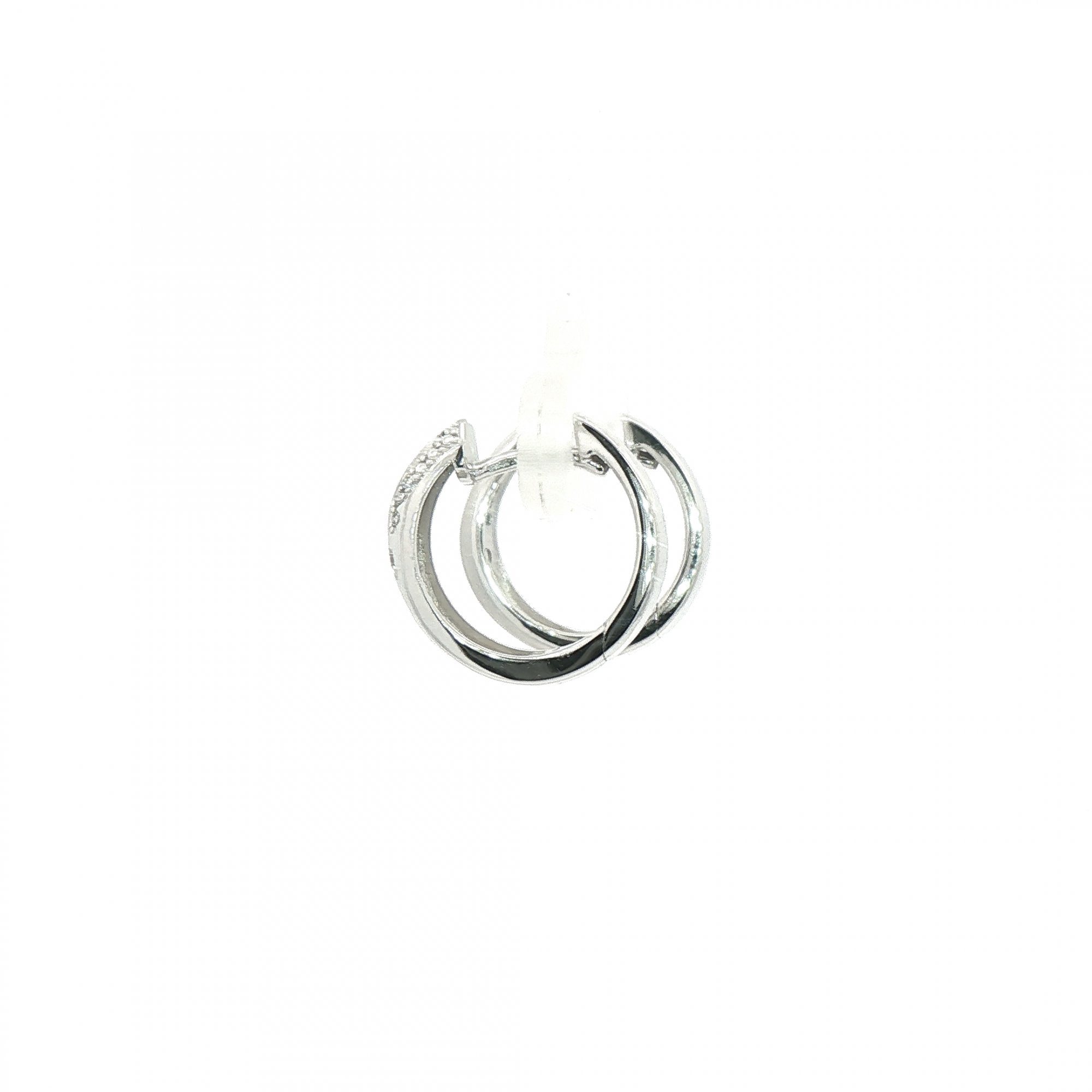 Cuff Style Diamond Set Earrings in 18ct White Gold