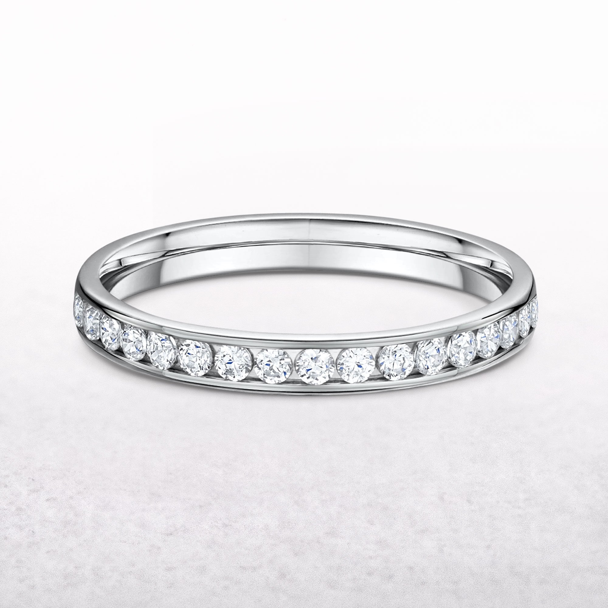 Diamond 0.24ct 2.5mm Channel Set Platinum Wedding Ring