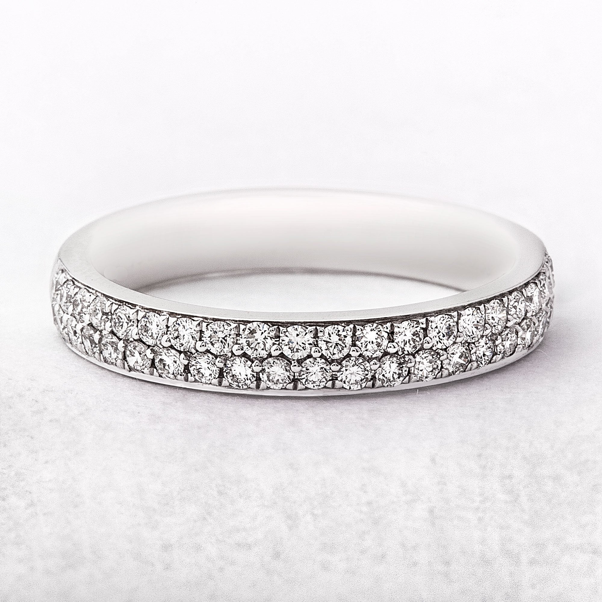 Diamond 0.38ct Fvs 3mm Grain Set Platinum Wedding Ring