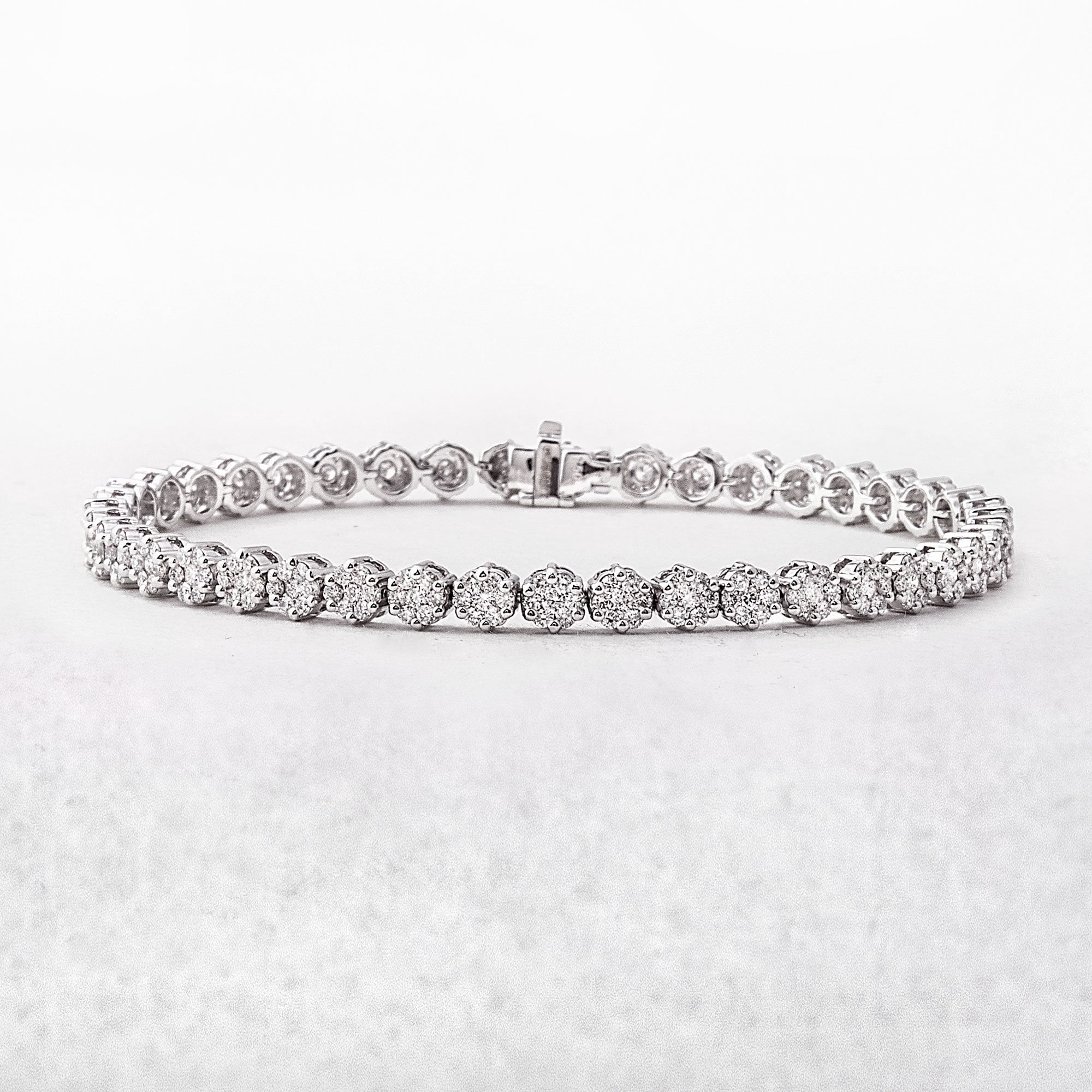 Diamond 2.86ct Line Bracelet in 18ct White Gold
