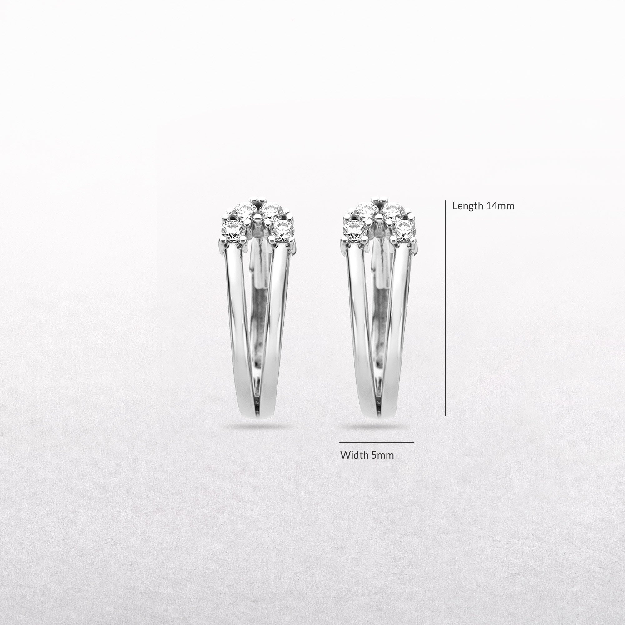 Diamond Set 0.12ct Cuff Hoop Earrings in 9ct White Gold