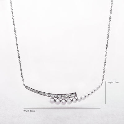 Double Beaded Crescent 0.23ct Natural Diamond Gold Pendant