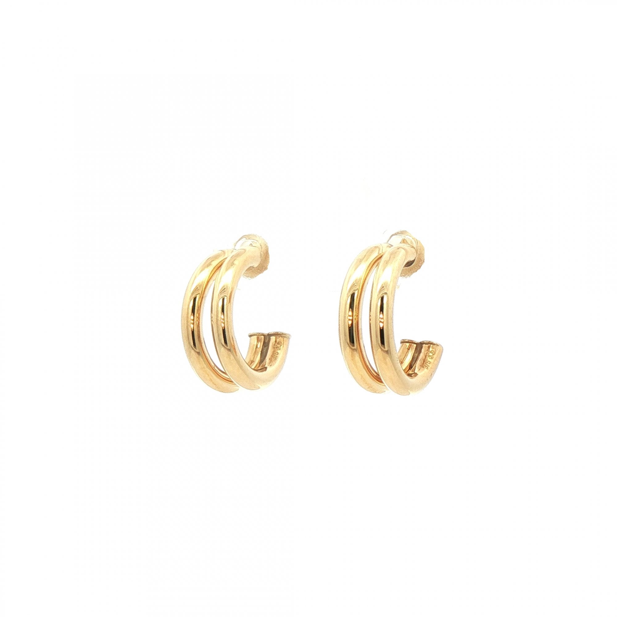 Double Hoop Style Earrings in 9ct Yellow Gold